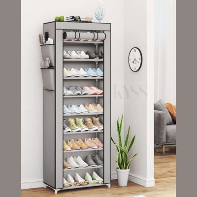 Shoe Rack 10 Layer With Dustproof Fabric Cover