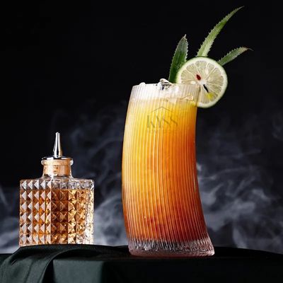 crescent striped glass 500ml