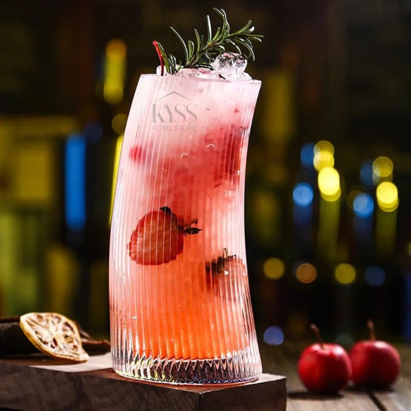 crescent striped glass 500ml