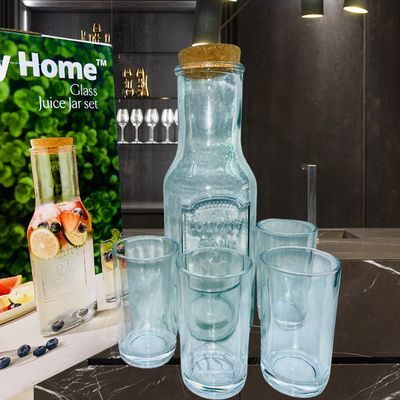 Glass juice jar set