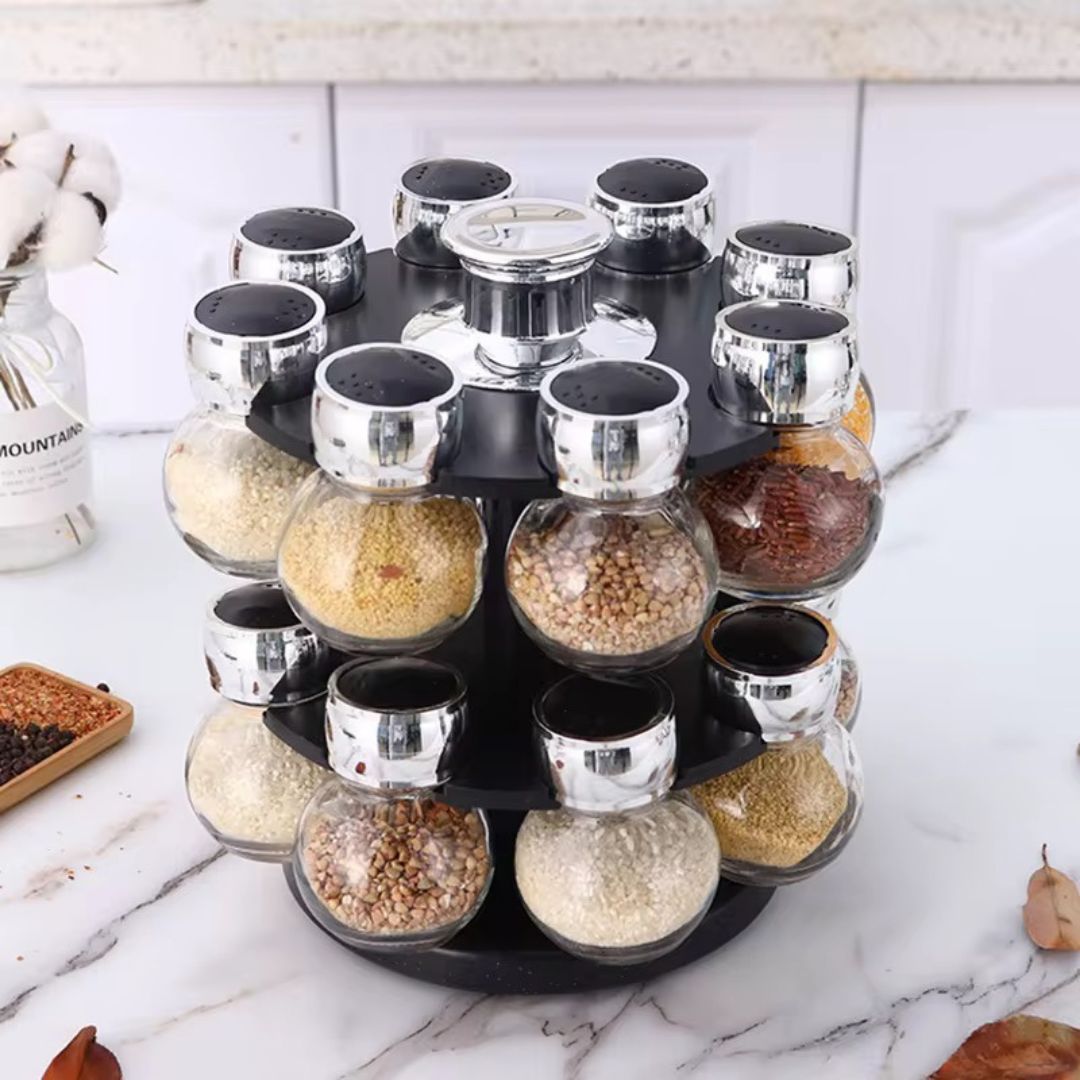 16 Pcs Revolving Spice Rack