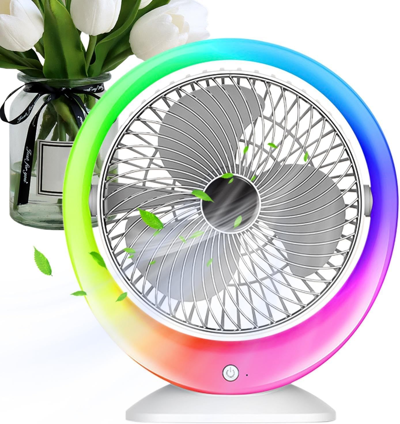 CompactCool 180 – USB Rechargeable Quiet Desk Fan | Adjustable Head &amp; 180° Rotation for Table, Bedroom, or Office