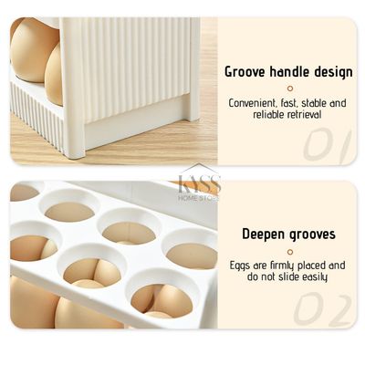 30-Egg Rolling Egg Storage Rack for Refrigerator