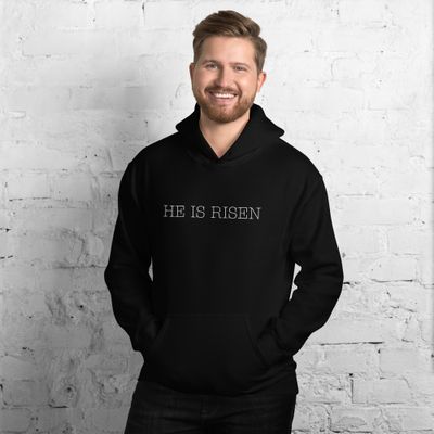He Is Risen Embroidered Unisex Hoodie