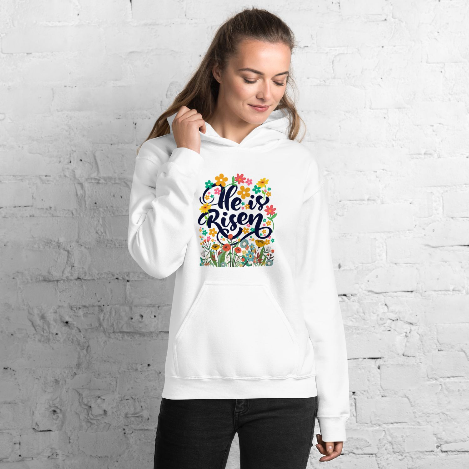 He Is Risen Floral Unisex Hoodie