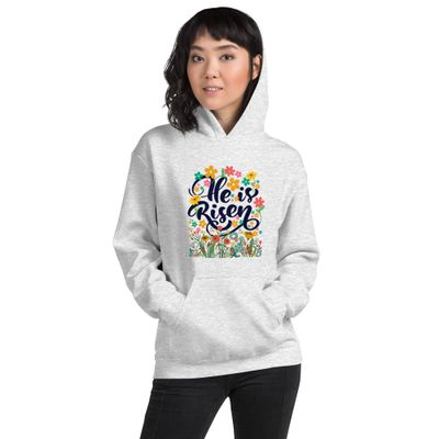 He Is Risen Floral Unisex Hoodie
