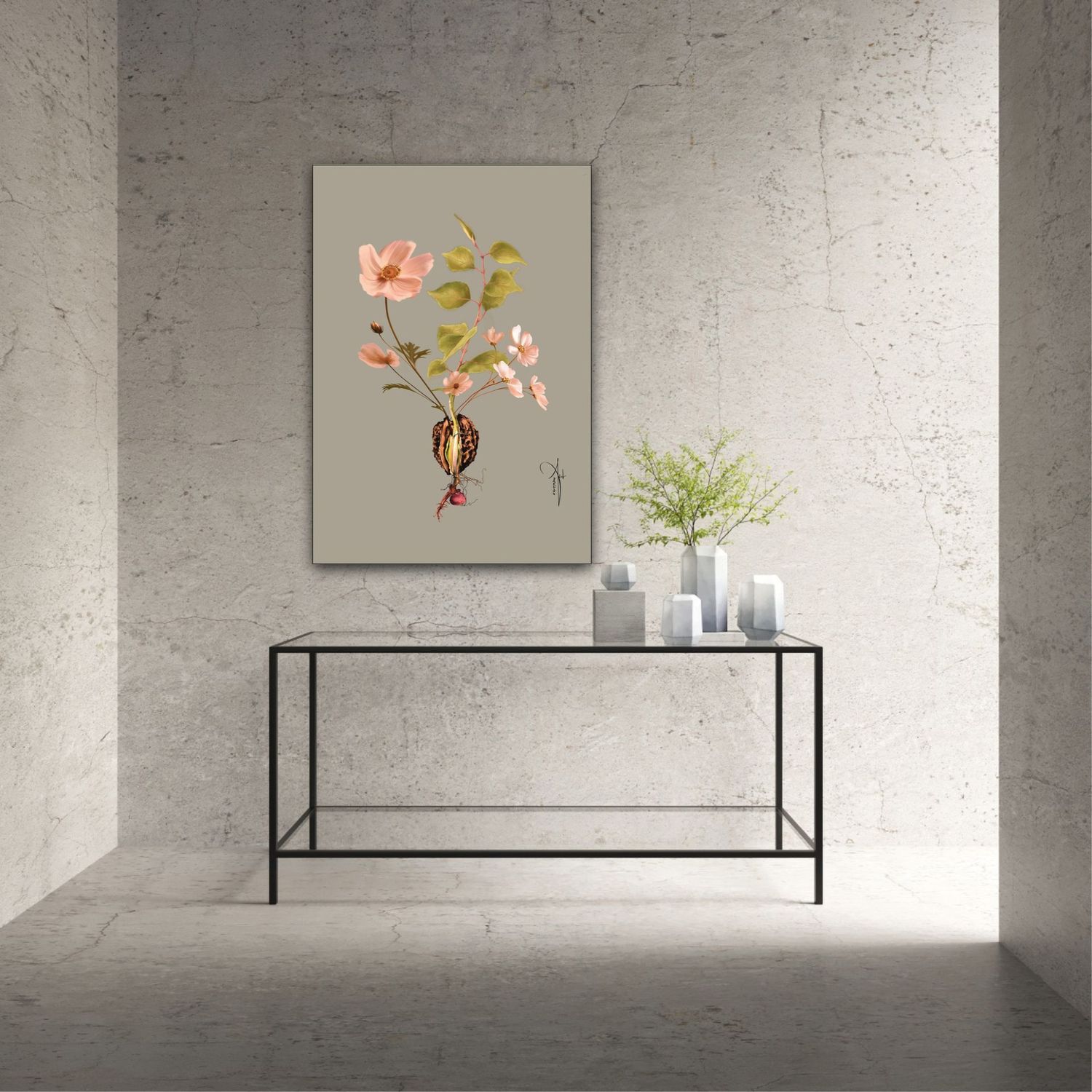 ARTHENTIC Akustikbild 70 x 100 cm – BOTANICAL GREY IV von Rikke Darling