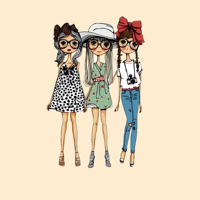 Washable T-shirt Iron-on Transfers - 3 Best Friends