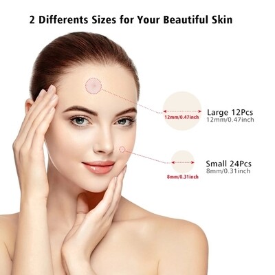 Pack of 36 Assorted Hydrocolloid Spot Patches for Skin Blemishes, Pimples &amp; Acne