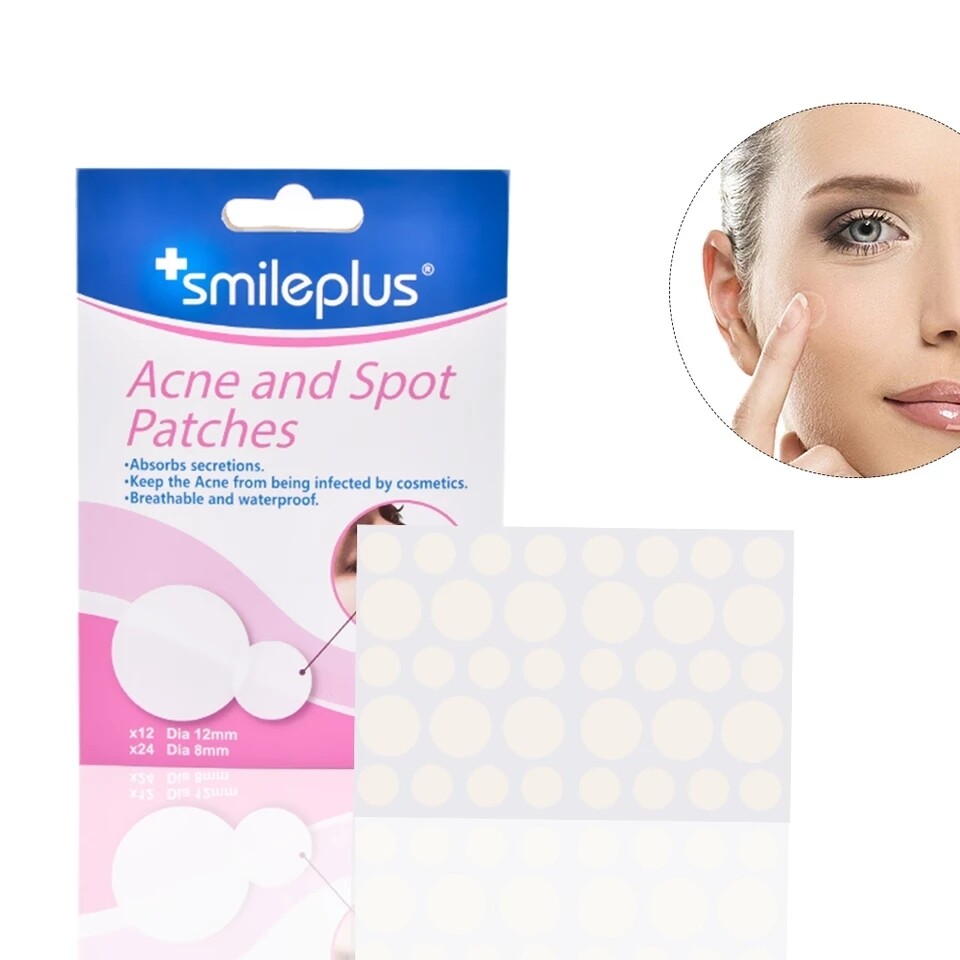 Pack of 36 Assorted Hydrocolloid Spot Patches for Skin Blemishes, Pimples &amp; Acne