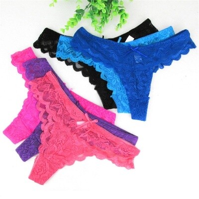 Size 8~10~12 T-Front Lace Mid Rise Panties