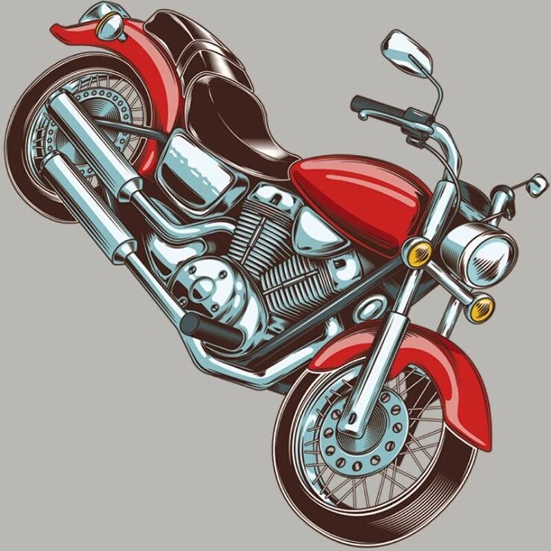 Washable T-shirt Iron-on Transfers - Motorbike