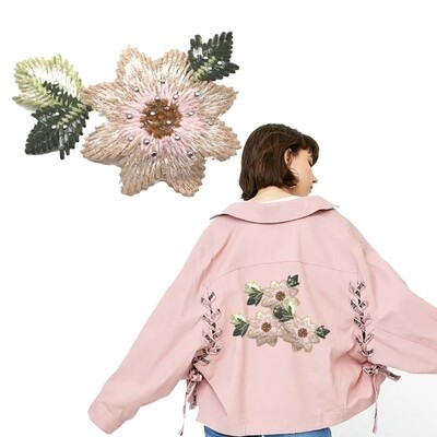 DIY Floral Embroidery Sew-on Patch