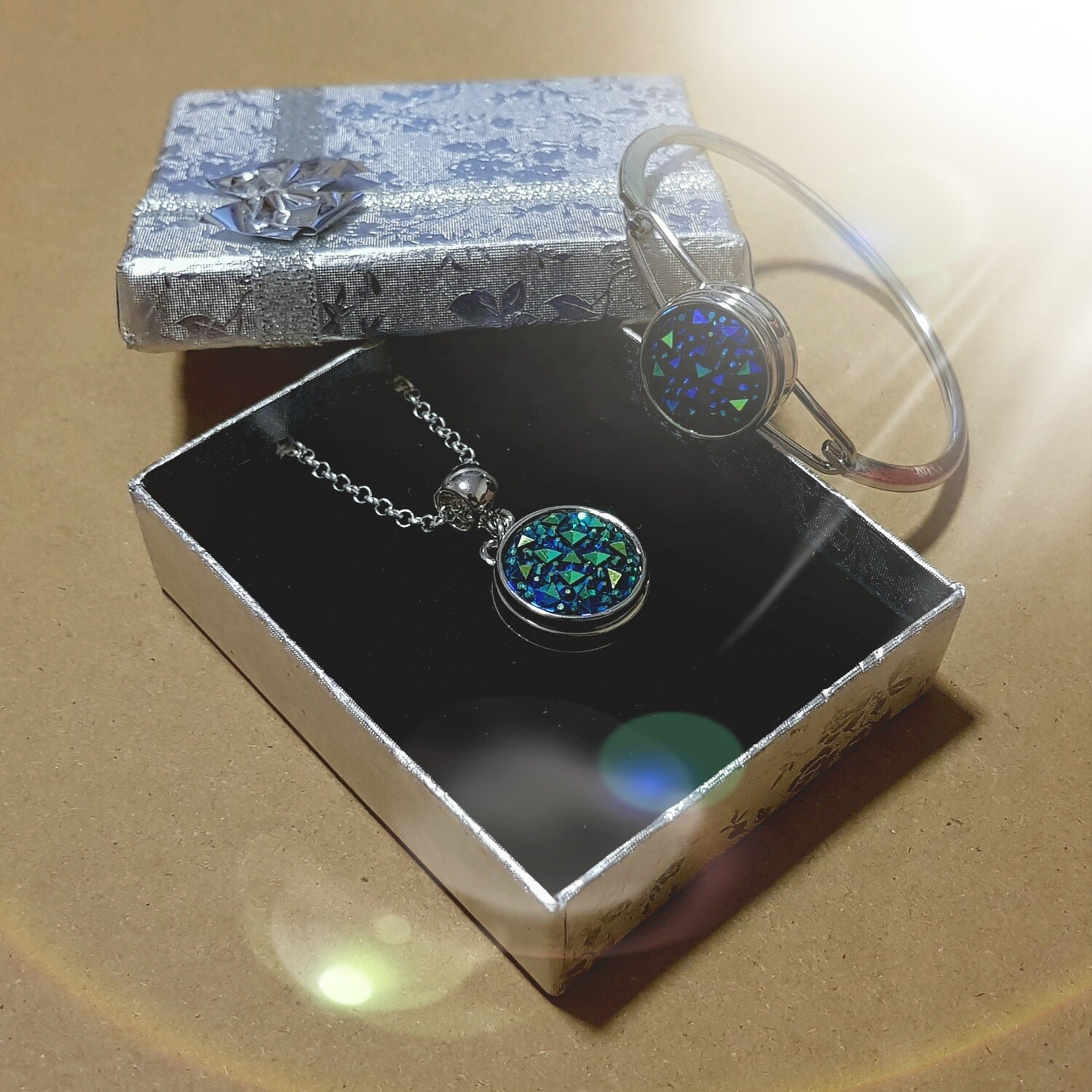 Elegant Genevieve Pendant Necklace and Bracelet Set + Gifts
