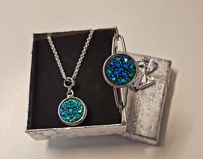 Elegant Genevieve Pendant Necklace and Bracelet Set + Gifts