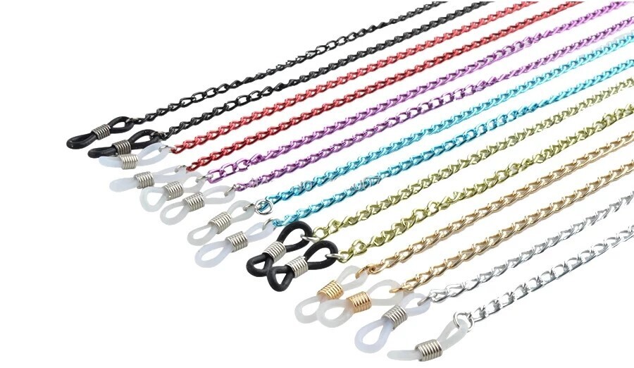 67cm 8 Colours Aluminium Metal Reading Glasses Lanyard-Chain