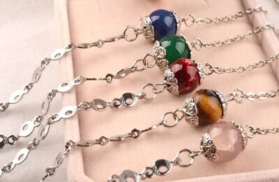 88cm Pretty Metal Beaded Dragon Eyes Reading Glasses Lanyard