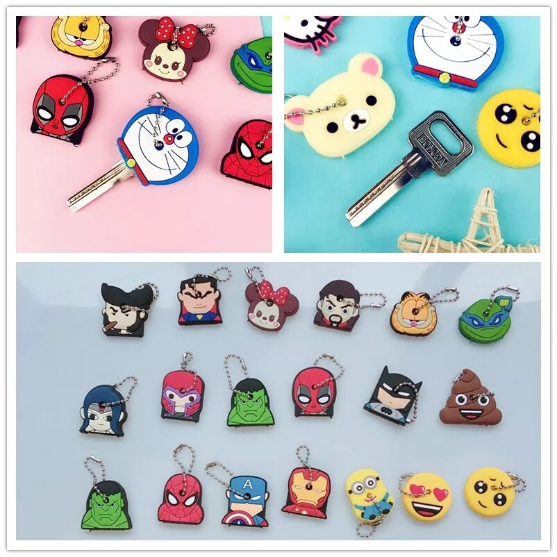 Any 2 Bright Colourful Cute Character Silicon Key Cap Covers