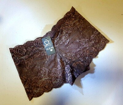 Size 6~8~10 Lace Dark Brown Low Rise Boyshorts Panties