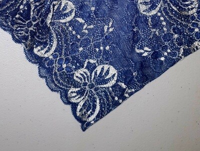 Size 6 (2XS) Yadina Midnight Blue Butterfly &amp; Floral Mesh Lace Boyshorts