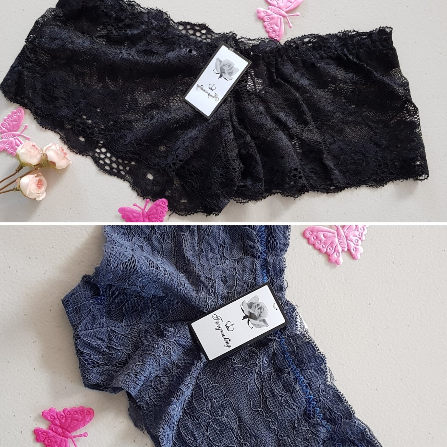 2 pack - Petite Lace Hipster Boyshorts Panties Size 6 (XS) + Gifts