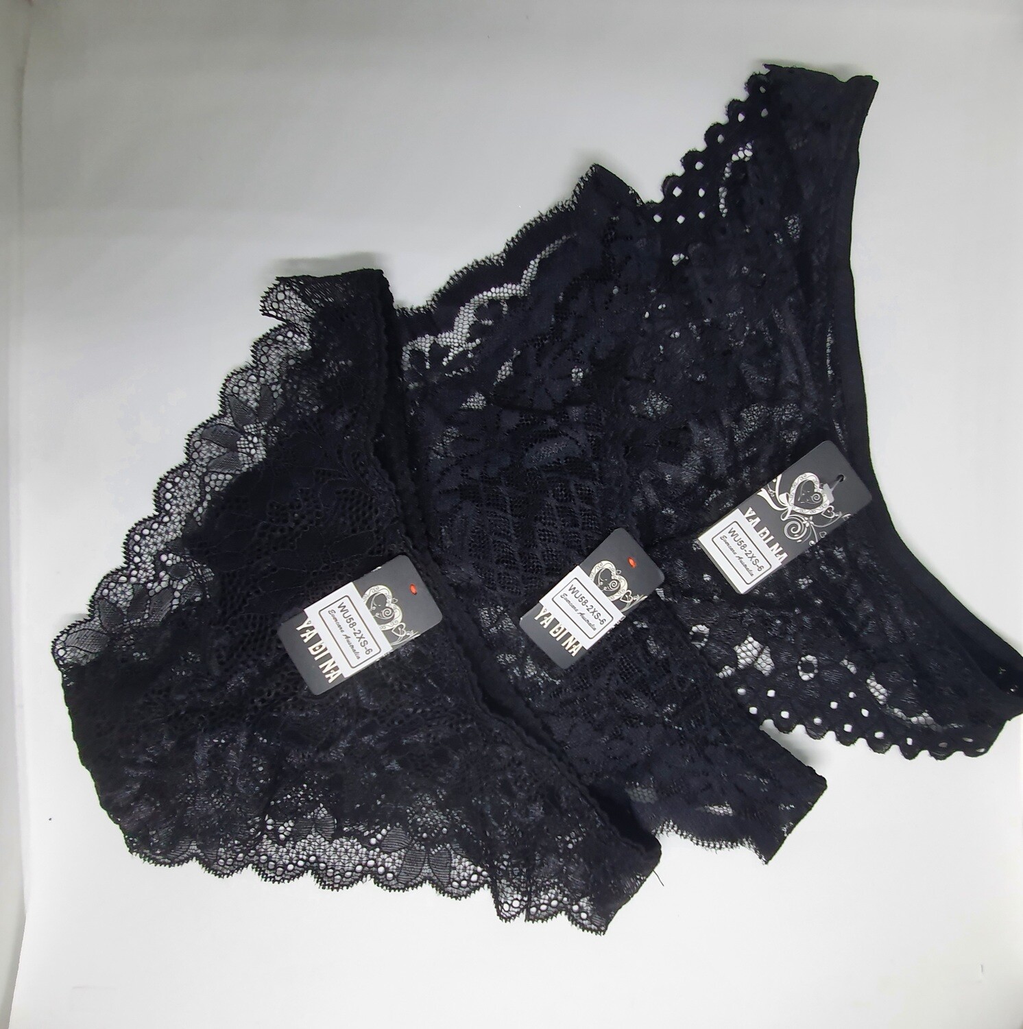 Size 6 Sexy Black Lace Panties - 3 Patterns