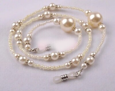 76cm Trendy Classic Pearly Beads Reading Glasses Lanyard