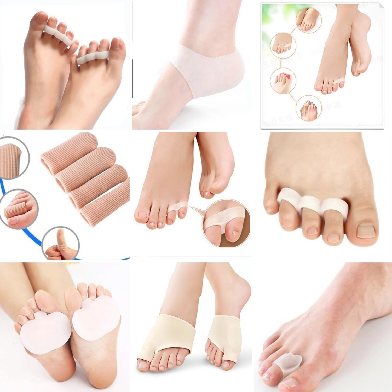 12 Pcs Comfy Silicon Protector  Value Pack for Bunion &amp; Toes