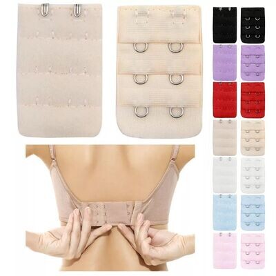 Bra Extenders - 2 Hooks/3 Rows in assorted colours