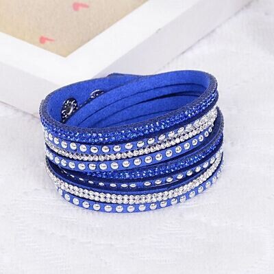 Korean Pop Trendy Suede Leather Strand Colourful Bracelets