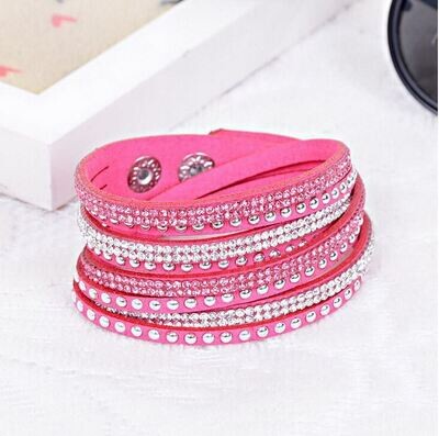 Korean Pop Trendy Suede Leather Strand Colourful Bracelets