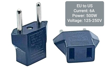 Pack of 5 Lightweight US to EU Power Plug Travel Converter Adapter
