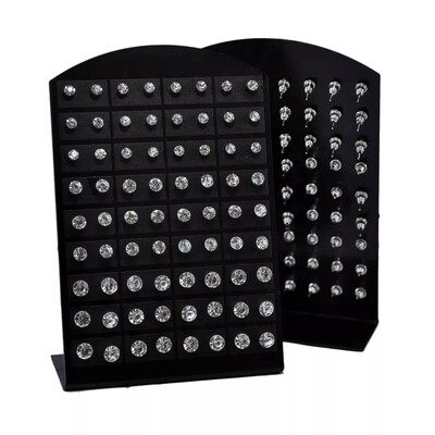 36 Pairs Stainless Steel Czech Rhinestones Fashion Stud Earrings