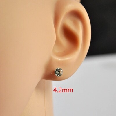 36 Pairs Stainless Steel Czech Rhinestones Fashion Stud Earrings