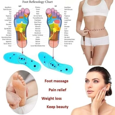 Anti Odour Accupressure Reflexology Massaging Magnetic Shoe Insole