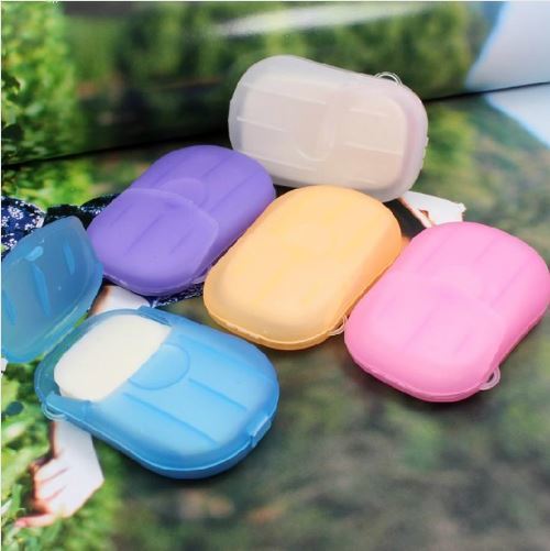 5 Packs (100 pcs) Travel Exfoliating Hand Soap Sheets with Mini Case