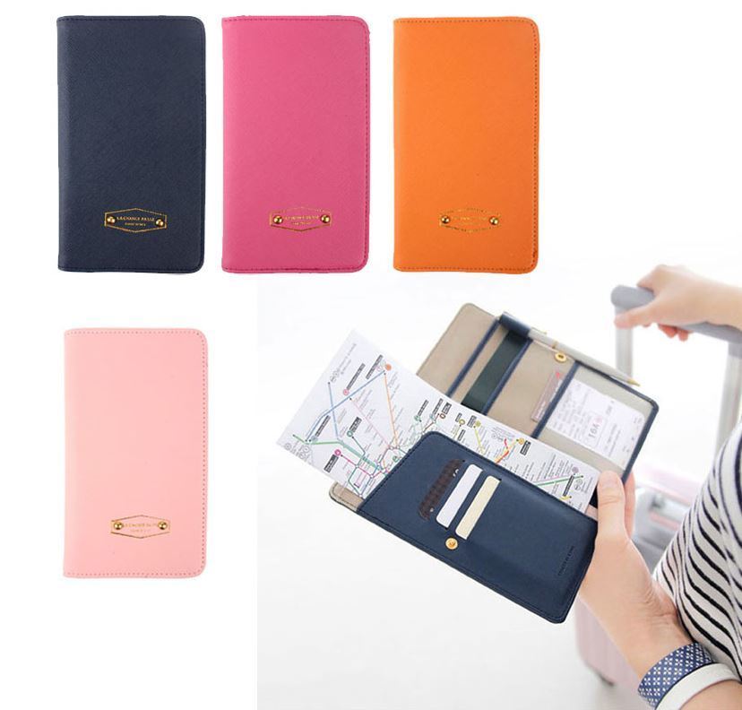 Travel Passport Holder-Polyurethane Leather Wallet Organizer