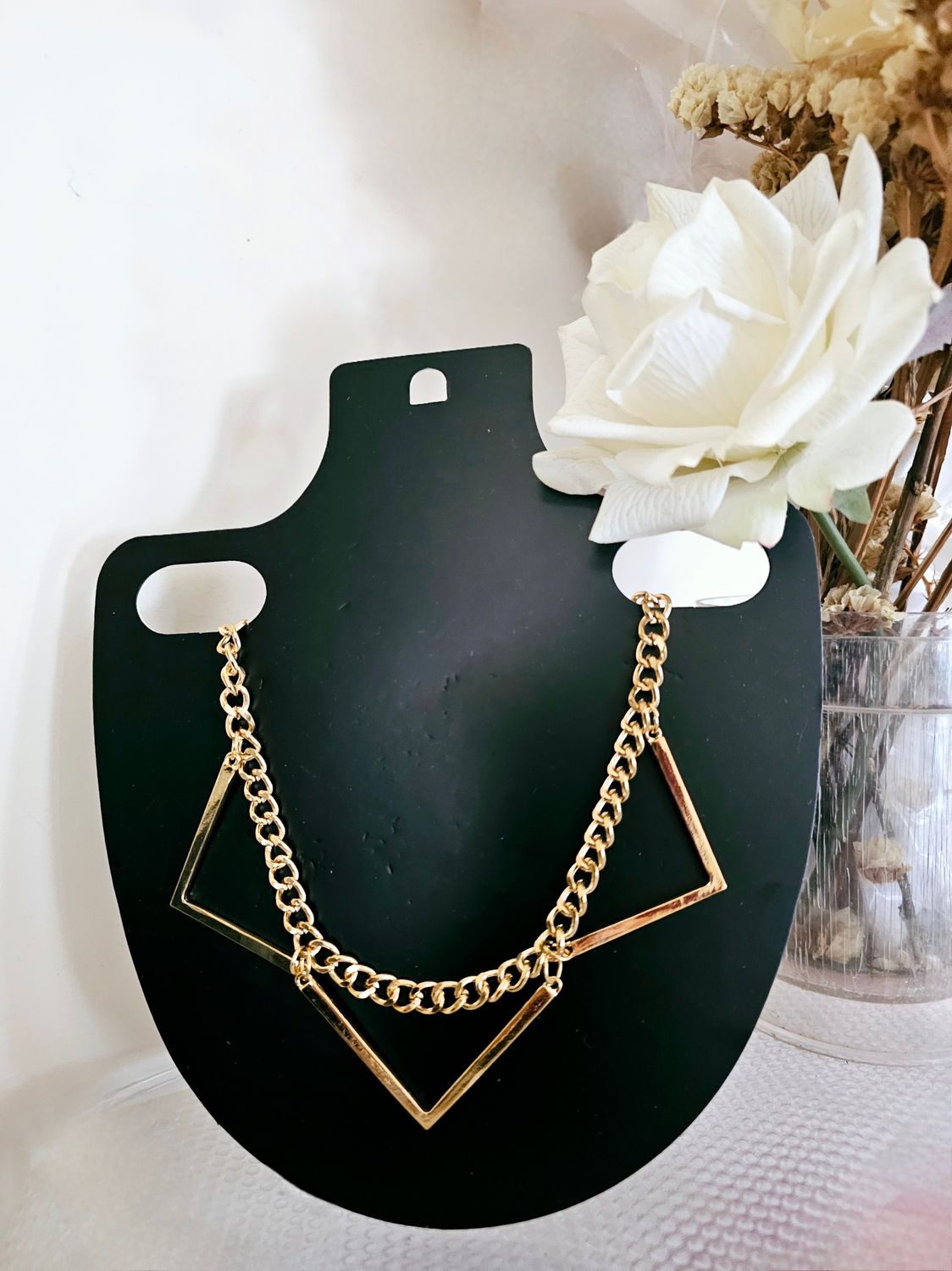 Classic Elegant Vintage Bohemian Style Golden Drop Necklace