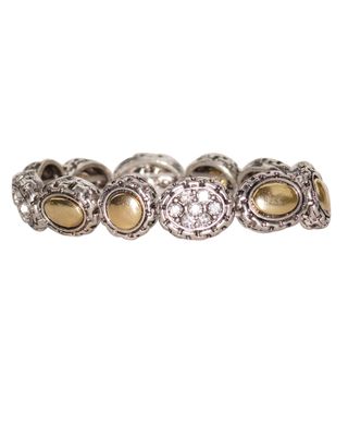 Vintage-Inspired Oval Gemstone Adjustable Elastic Bracelet
