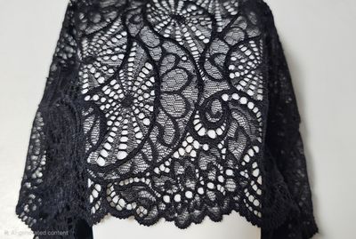 Size 4 (3XS) Black Geometric Twirls Lace Boyshorts – Scalloped Elegance