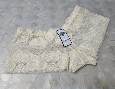 Size 8 & 10 (M-L) Buttercream Heart Mesh Charm Low-Rise Boyshorts