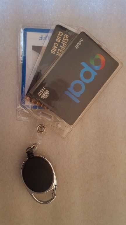 Badge-ID Card Holder with Retractable Reel Lanyard-Keychain