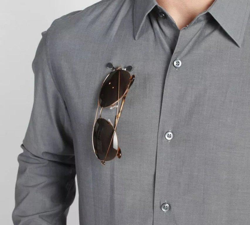 Metallic Silver Zinc Sunglass-Reading Glass Magnetic Clip