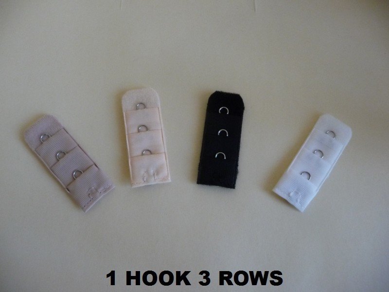 Bra Extenders - Pack of 4 Colours Single Hook/3 Rows