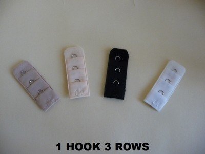 Bra Extenders - Pack of 4 Colours Single Hook/3 Rows