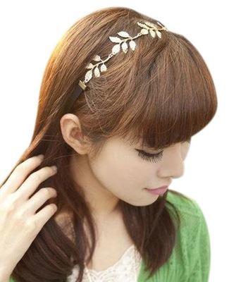 European Fashion Romantic Gold Olive Leaf Headband-Choker
