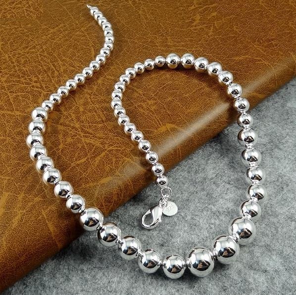 925 Sterling Silver Beads Vintage Necklace and Bracelet Set