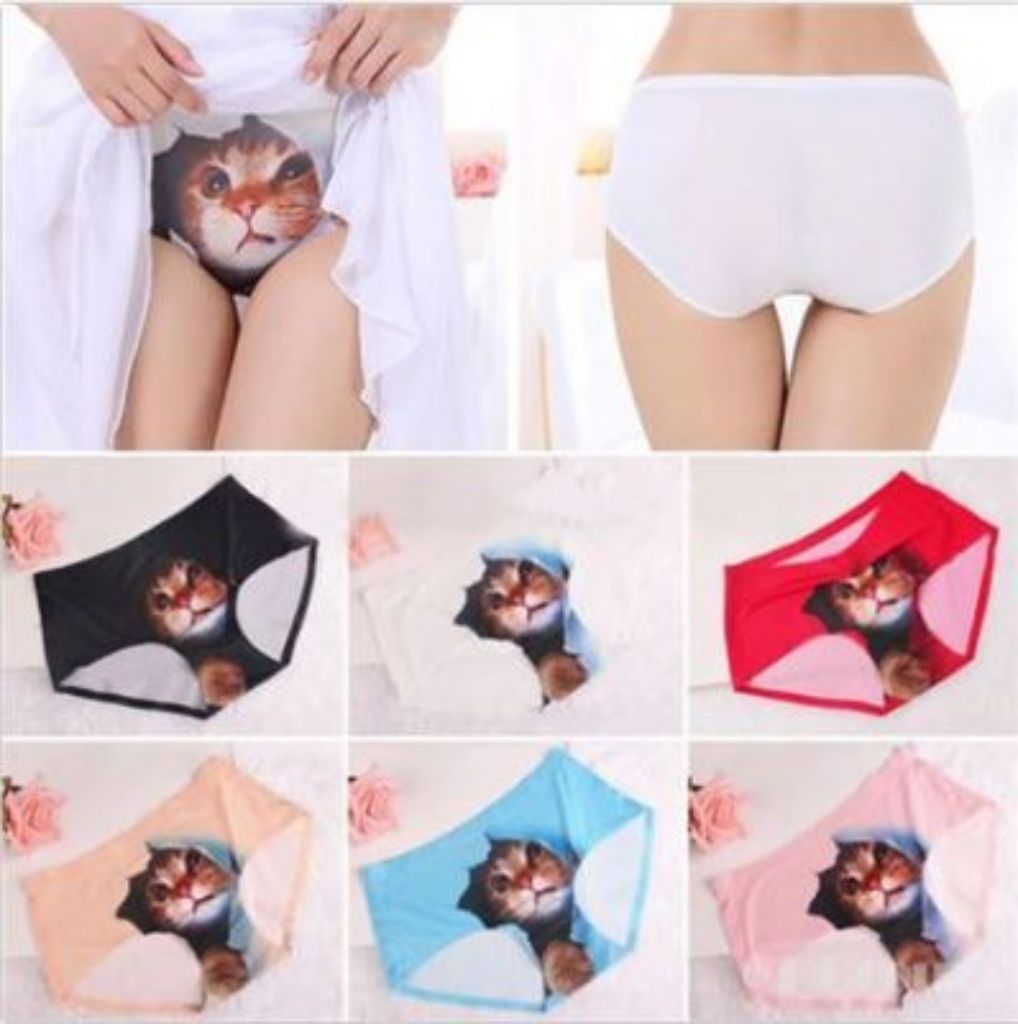 6 pack - 3D Kitty Briefs - No Trace Seamless Control Briefs