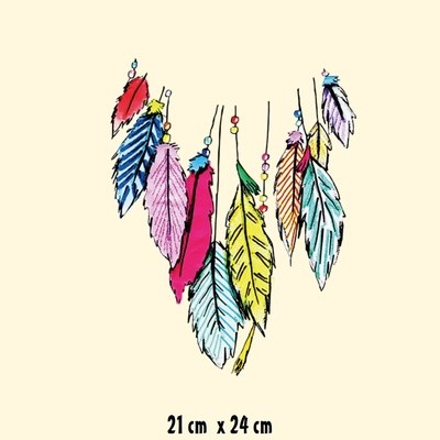 Washable T-shirt Iron-on Transfers - Colourful Feathers