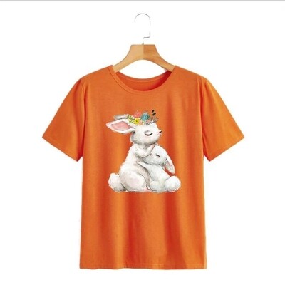 Washable T-shirt Iron-on Transfers - Lovely Mommy-Baby Rabbit
